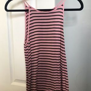 Gray/Pink Stripe Tank Top